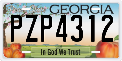 GA license plate PZP4312