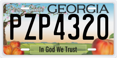 GA license plate PZP4320