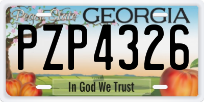 GA license plate PZP4326