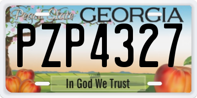 GA license plate PZP4327