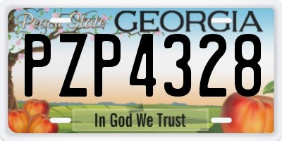 GA license plate PZP4328