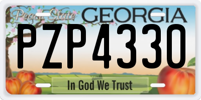 GA license plate PZP4330