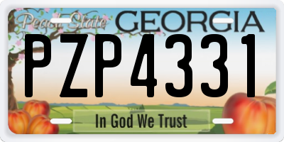 GA license plate PZP4331