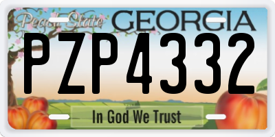 GA license plate PZP4332