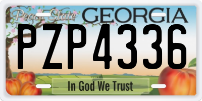 GA license plate PZP4336