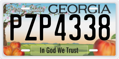 GA license plate PZP4338