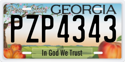 GA license plate PZP4343