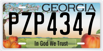 GA license plate PZP4347