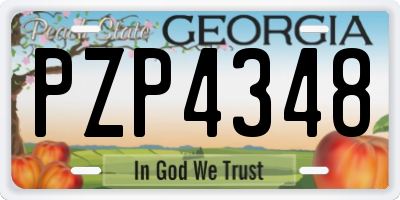 GA license plate PZP4348