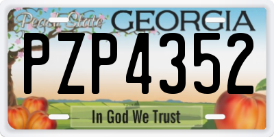 GA license plate PZP4352