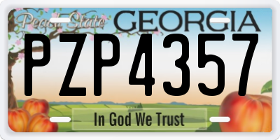GA license plate PZP4357
