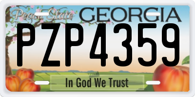GA license plate PZP4359