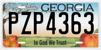 GA license plate PZP4363