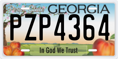 GA license plate PZP4364