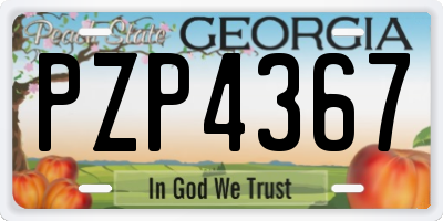GA license plate PZP4367