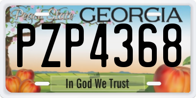 GA license plate PZP4368
