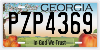 GA license plate PZP4369