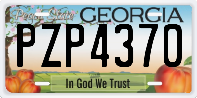GA license plate PZP4370