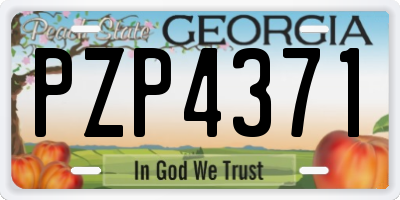 GA license plate PZP4371