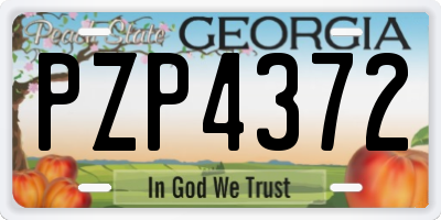 GA license plate PZP4372