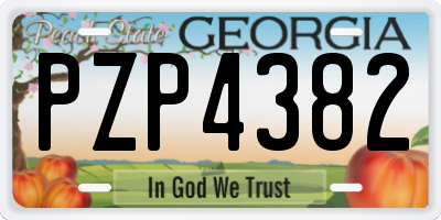 GA license plate PZP4382