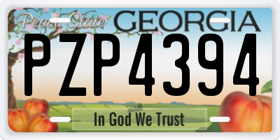 GA license plate PZP4394
