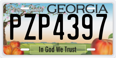 GA license plate PZP4397