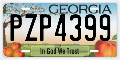GA license plate PZP4399