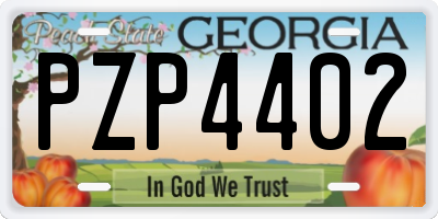 GA license plate PZP4402