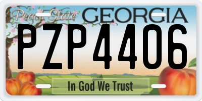GA license plate PZP4406