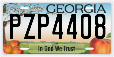 GA license plate PZP4408