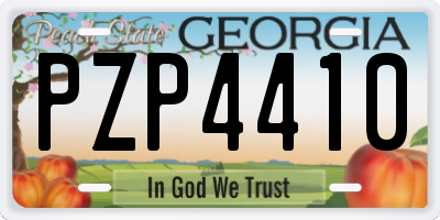 GA license plate PZP4410