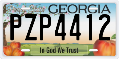 GA license plate PZP4412