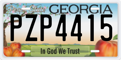 GA license plate PZP4415