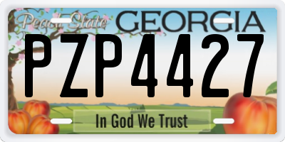 GA license plate PZP4427