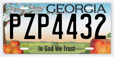 GA license plate PZP4432