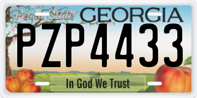 GA license plate PZP4433