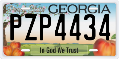 GA license plate PZP4434