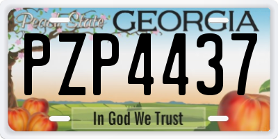 GA license plate PZP4437