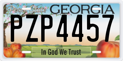 GA license plate PZP4457