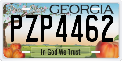 GA license plate PZP4462