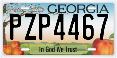 GA license plate PZP4467