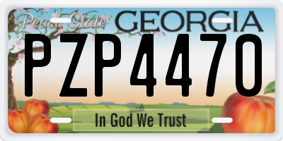 GA license plate PZP4470