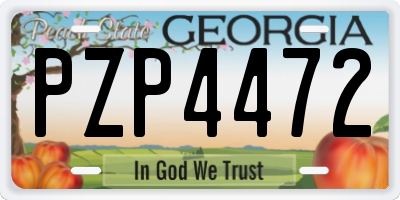 GA license plate PZP4472