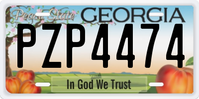 GA license plate PZP4474