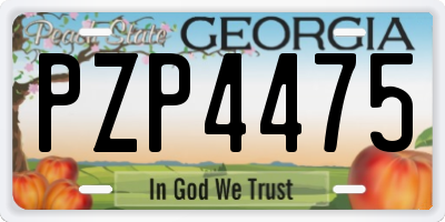 GA license plate PZP4475