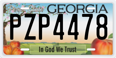 GA license plate PZP4478