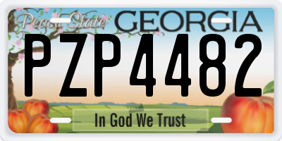 GA license plate PZP4482