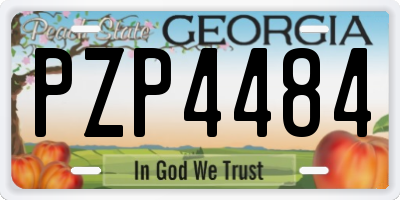 GA license plate PZP4484