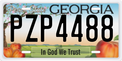 GA license plate PZP4488